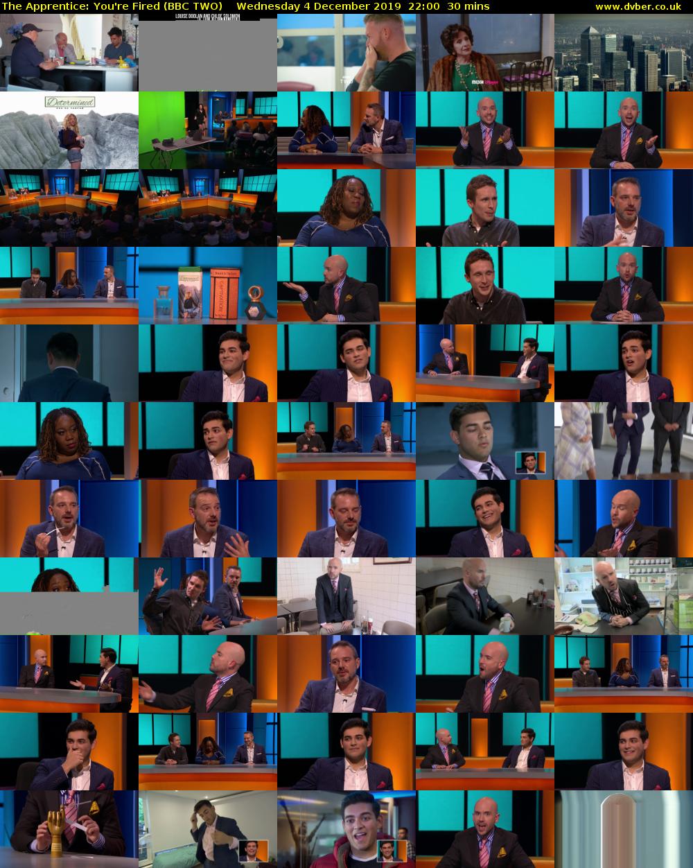 The Apprentice: You're Fired (BBC TWO) Wednesday 4 December 2019 22:00 - 22:30