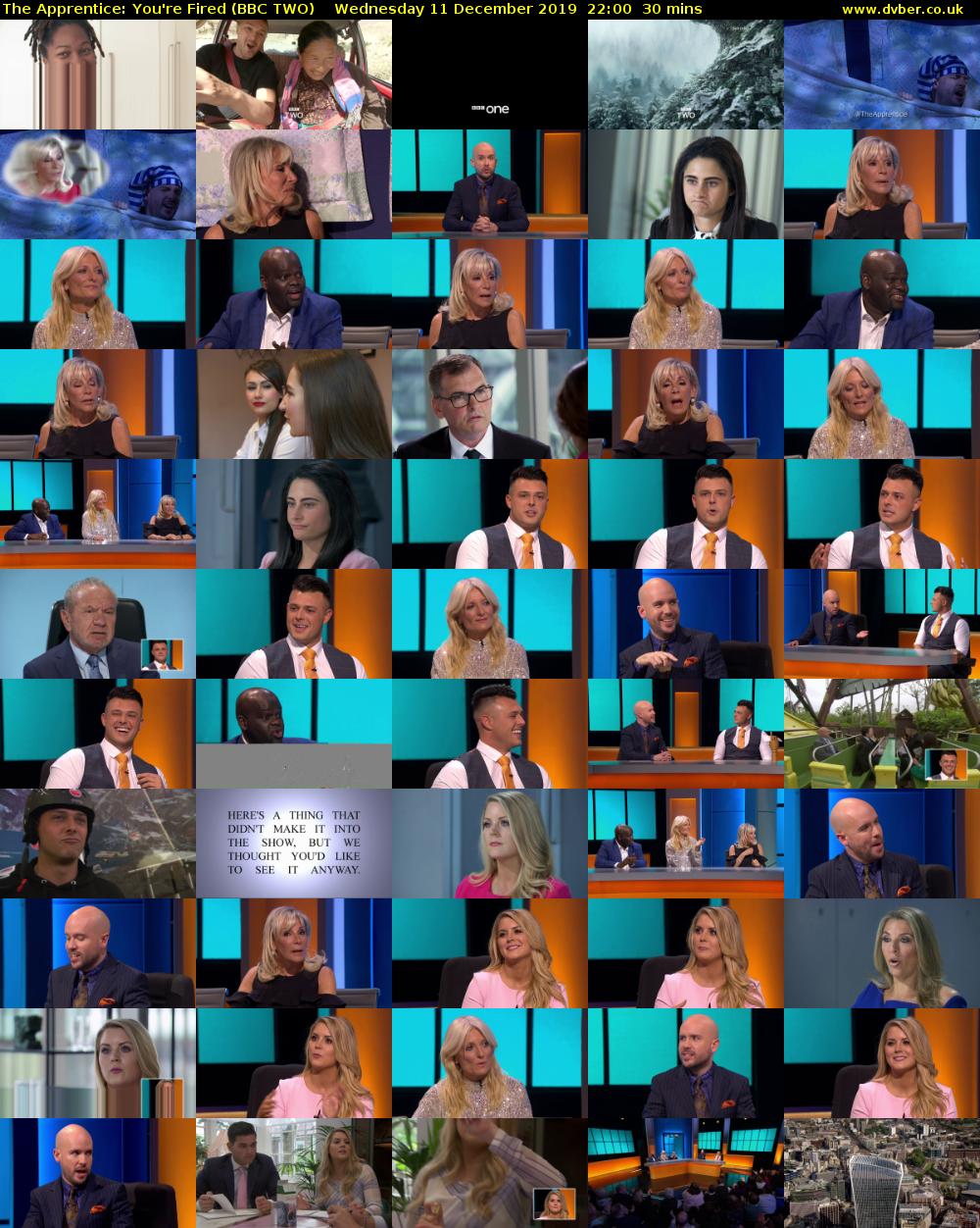 The Apprentice: You're Fired (BBC TWO) Wednesday 11 December 2019 22:00 - 22:30