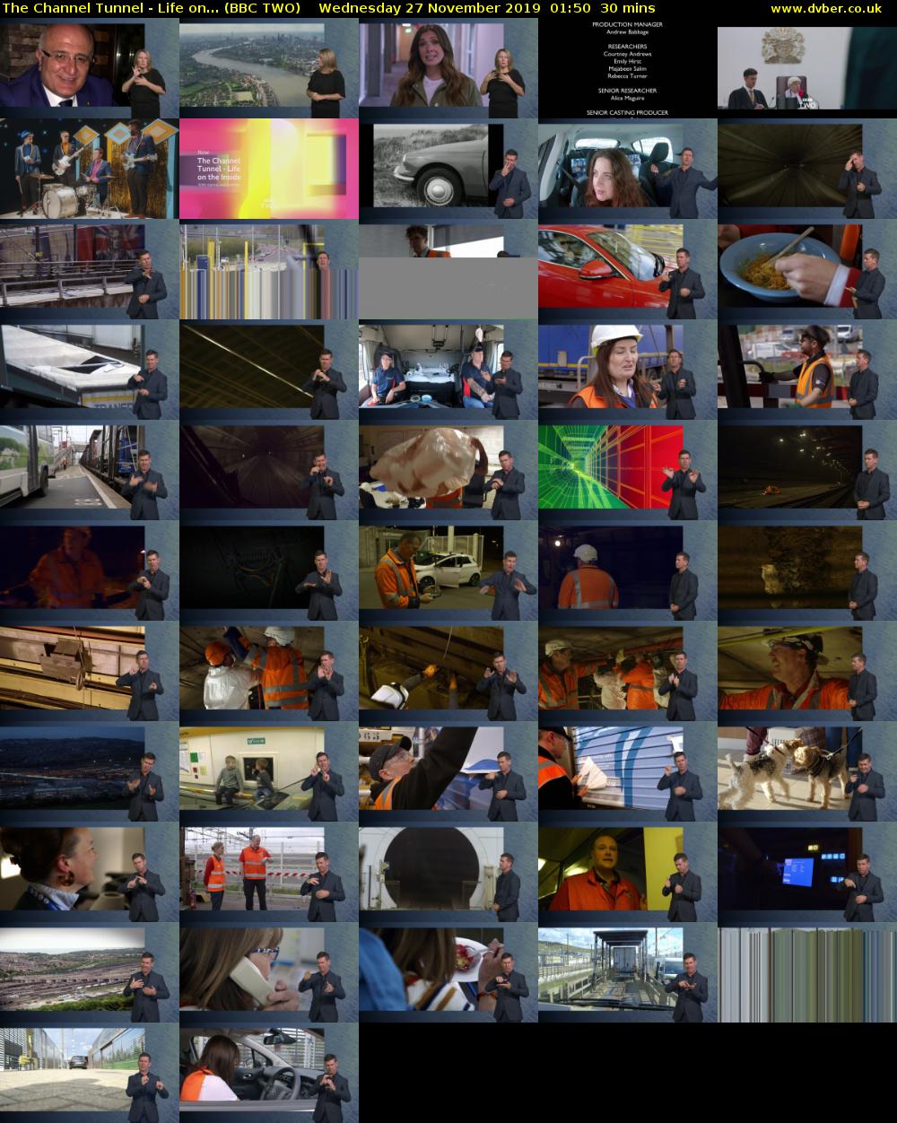 The Channel Tunnel - Life on... (BBC TWO) Wednesday 27 November 2019 01:50 - 02:20