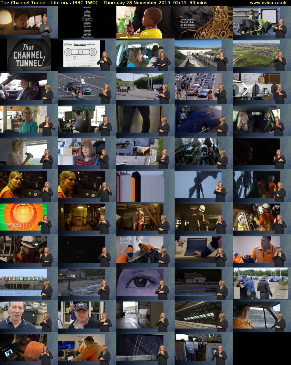 The Channel Tunnel - Life on... (BBC TWO) Thursday 28 November 2019 02:15 - 02:45