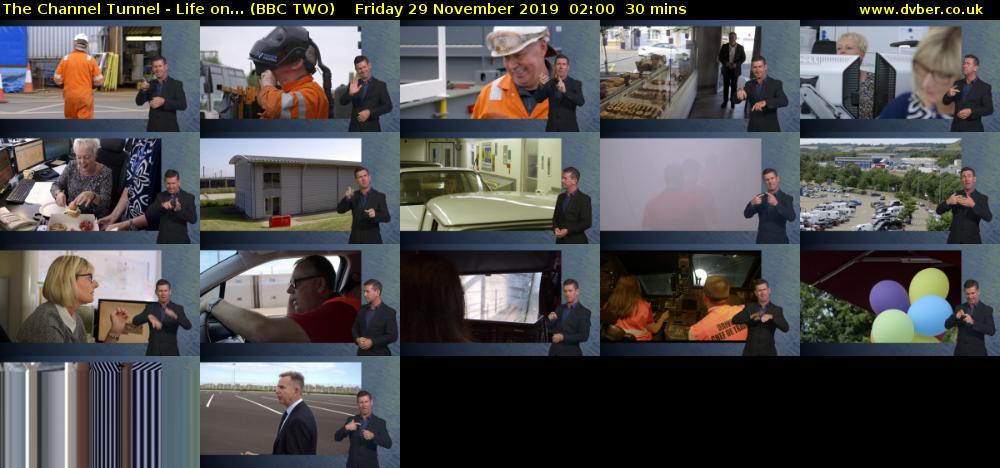 The Channel Tunnel - Life on... (BBC TWO) Friday 29 November 2019 02:00 - 02:30
