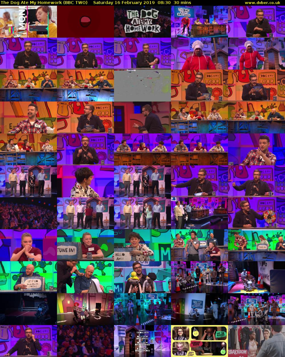 The Dog Ate My Homework (BBC TWO) Saturday 16 February 2019 08:30 - 09:00