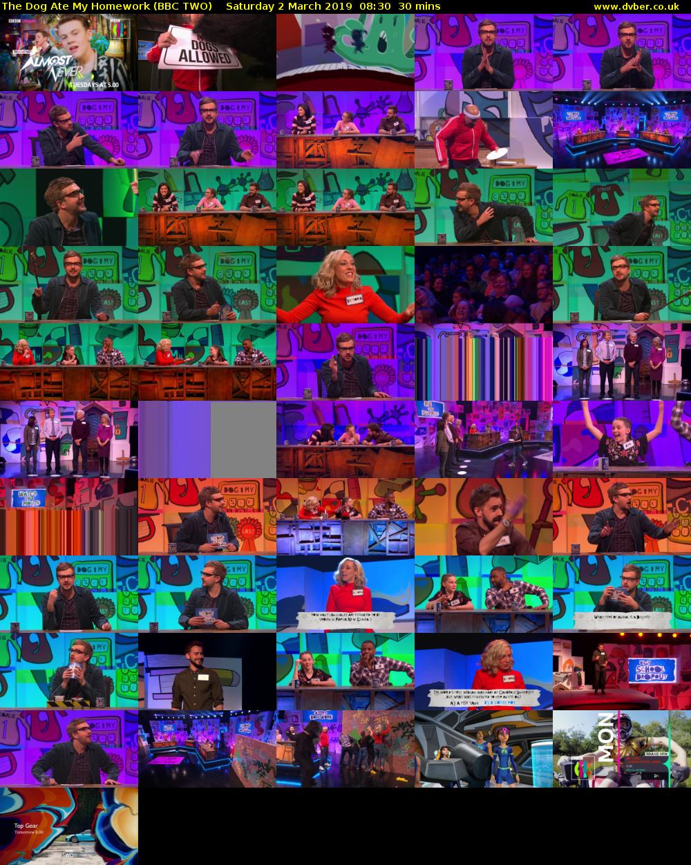 The Dog Ate My Homework (BBC TWO) Saturday 2 March 2019 08:30 - 09:00
