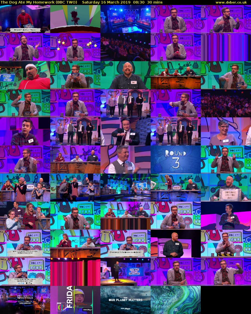 The Dog Ate My Homework (BBC TWO) Saturday 16 March 2019 08:30 - 09:00