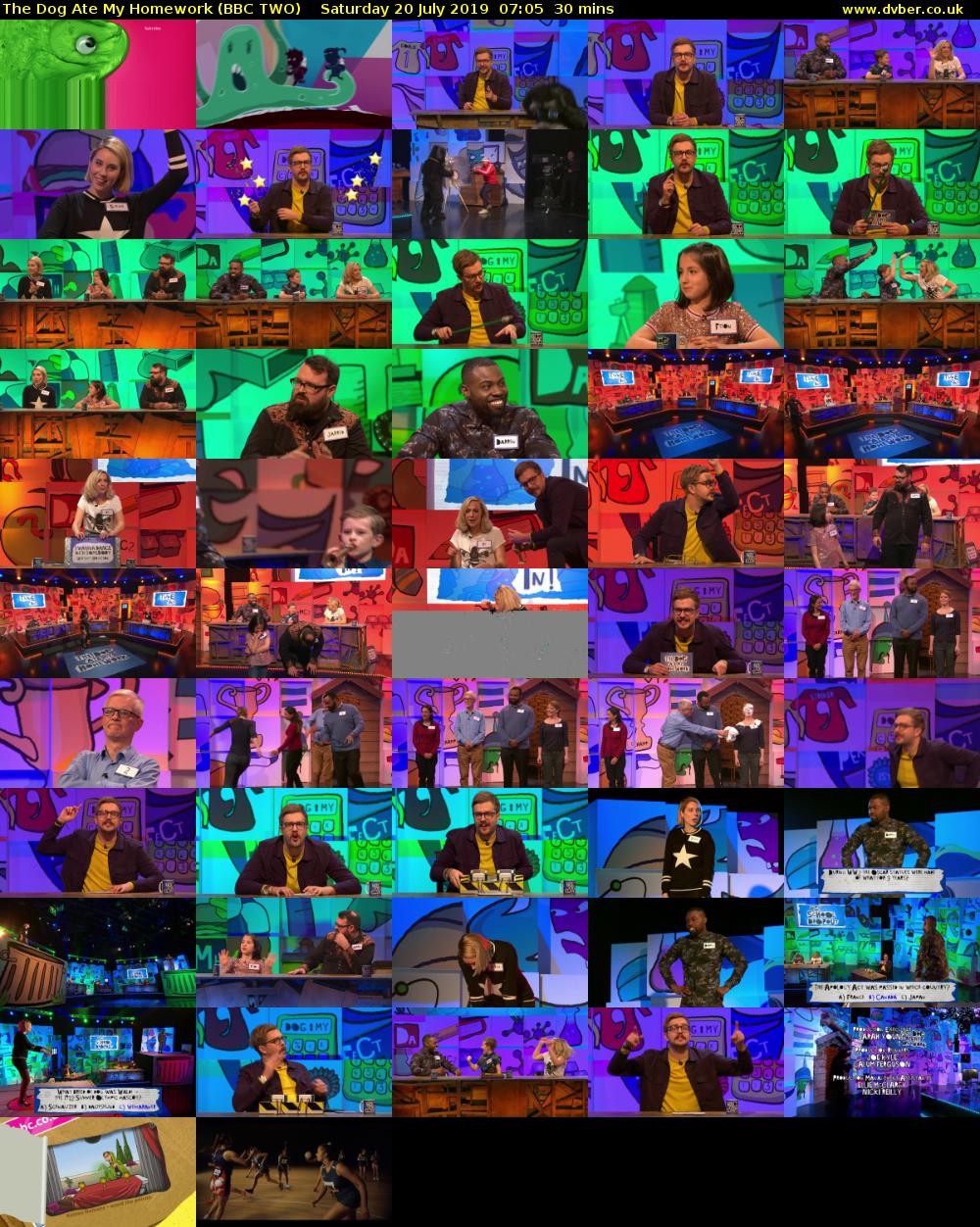 The Dog Ate My Homework (BBC TWO) Saturday 20 July 2019 07:05 - 07:35