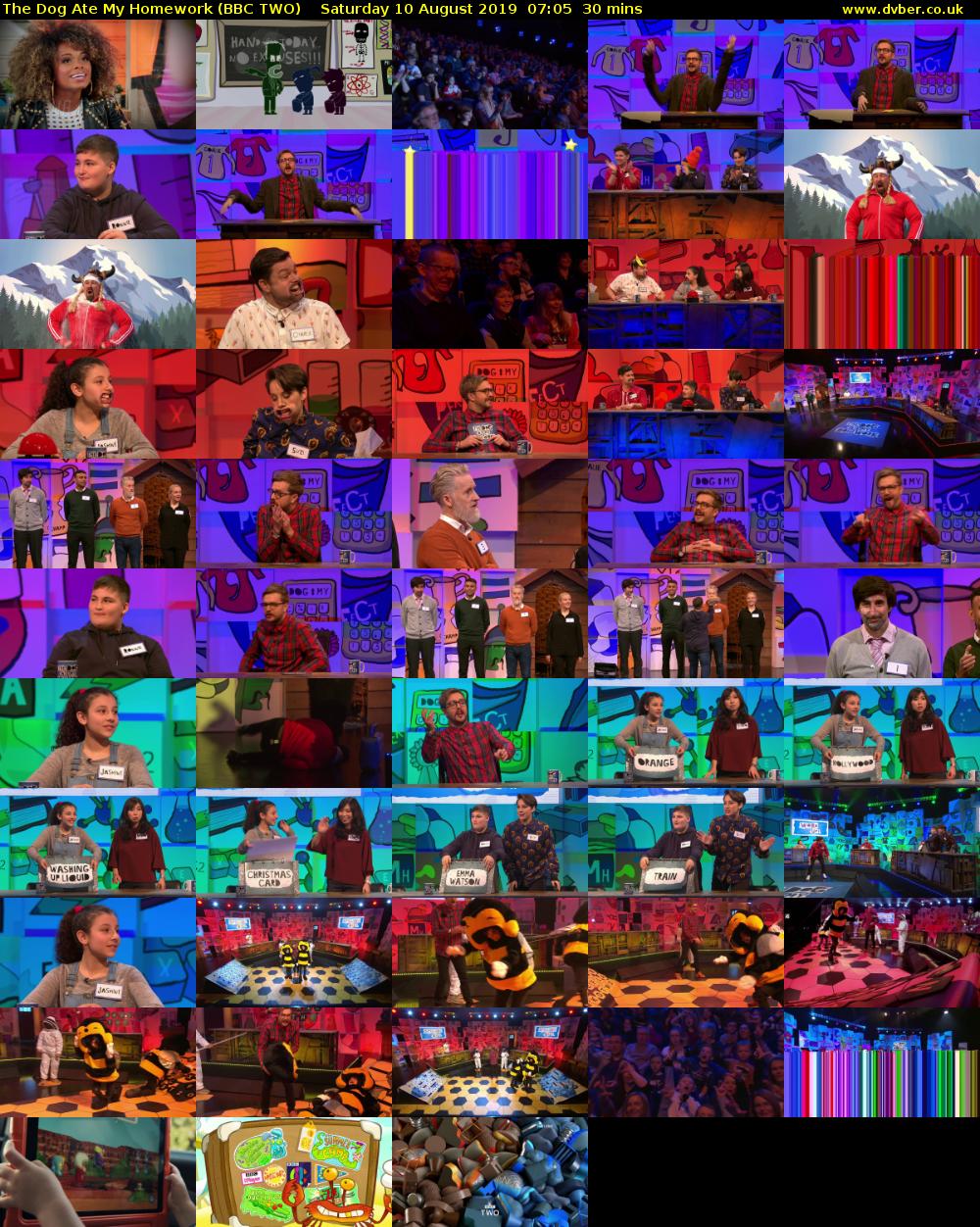 The Dog Ate My Homework (BBC TWO) Saturday 10 August 2019 07:05 - 07:35