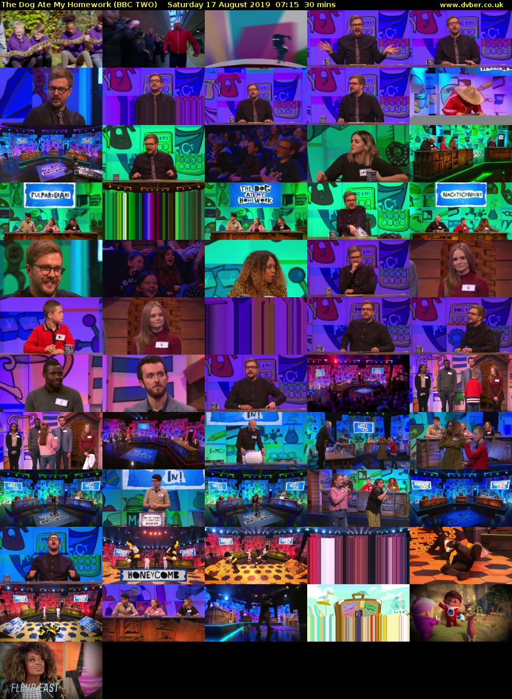 The Dog Ate My Homework (BBC TWO) Saturday 17 August 2019 07:15 - 07:45