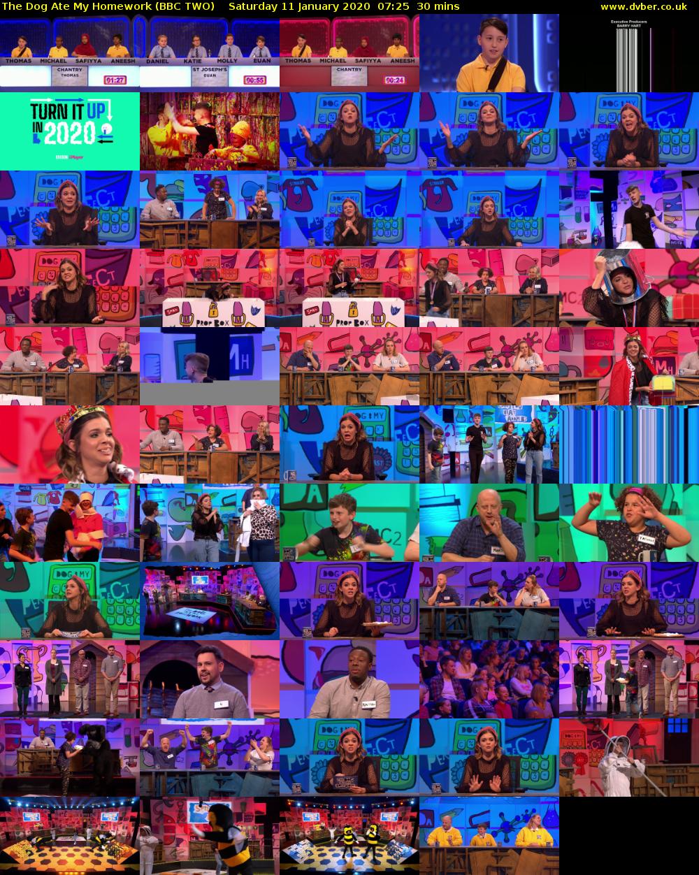 The Dog Ate My Homework (BBC TWO) Saturday 11 January 2020 07:25 - 07:55
