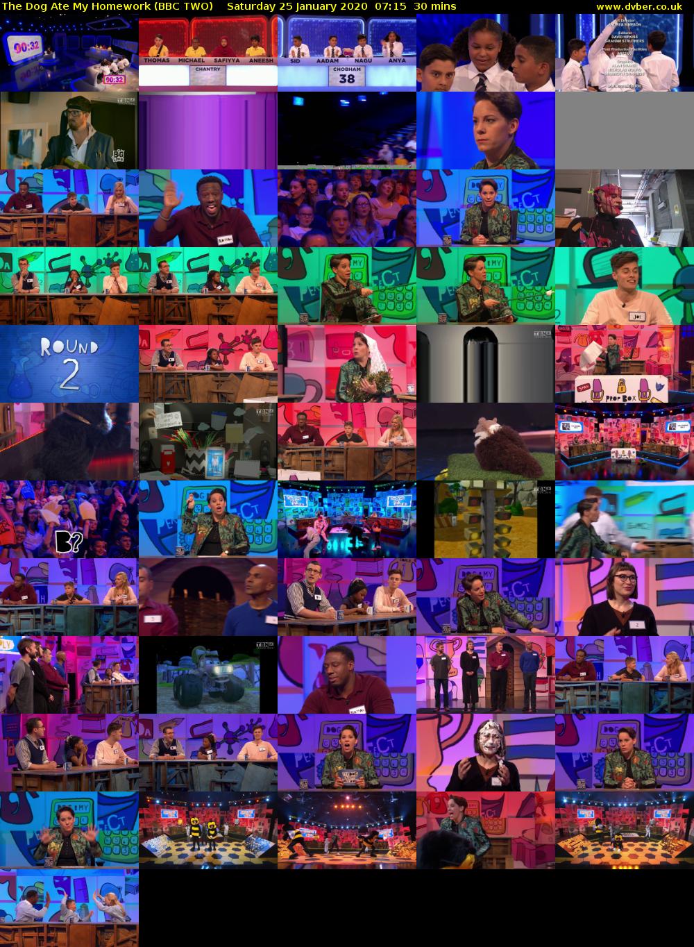 The Dog Ate My Homework (BBC TWO) Saturday 25 January 2020 07:15 - 07:45
