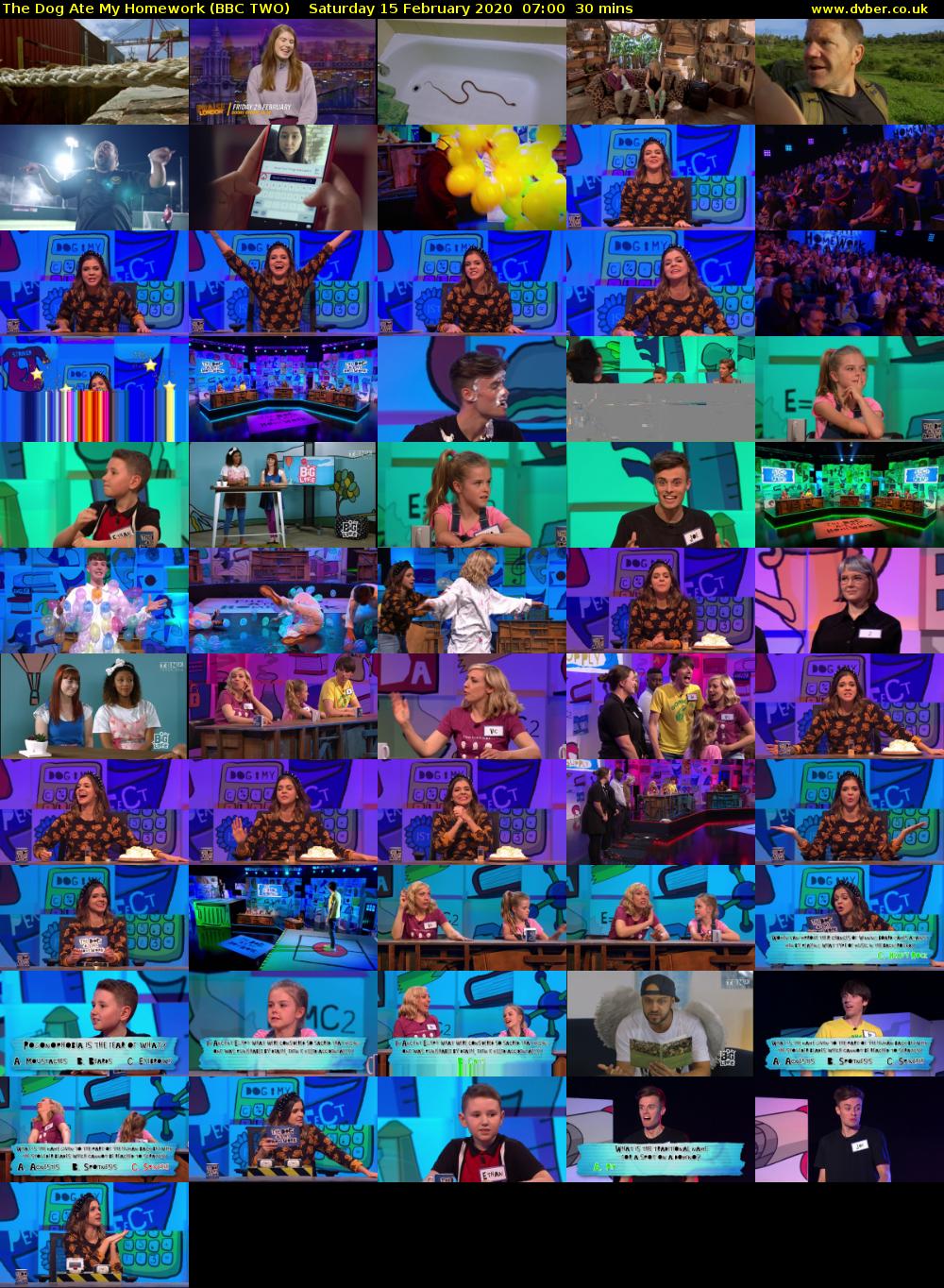 The Dog Ate My Homework (BBC TWO) Saturday 15 February 2020 07:00 - 07:30