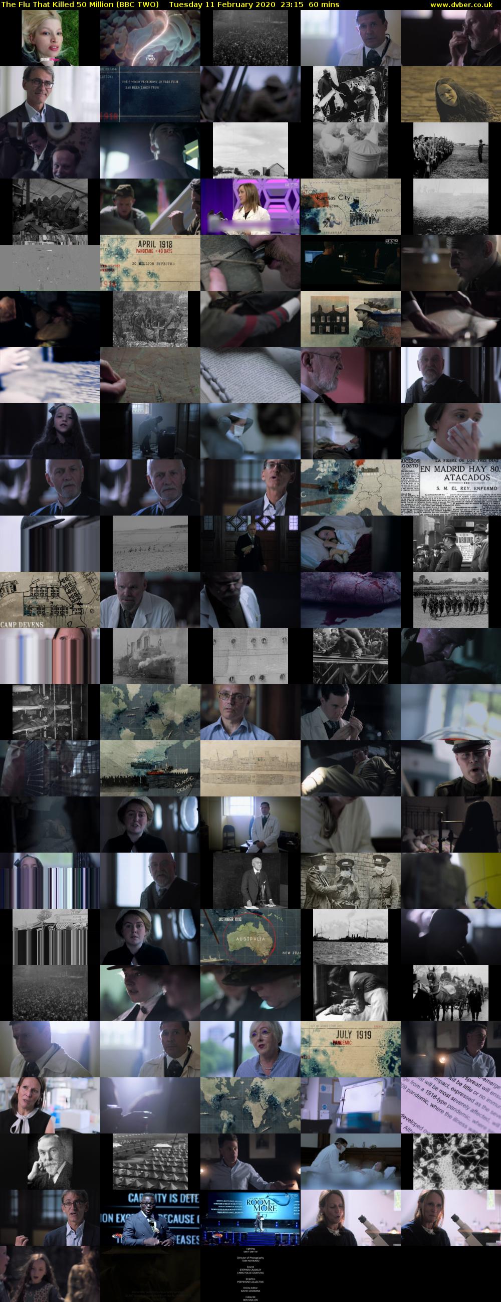 The Flu That Killed 50 Million (BBC TWO) Tuesday 11 February 2020 23:15 - 00:15