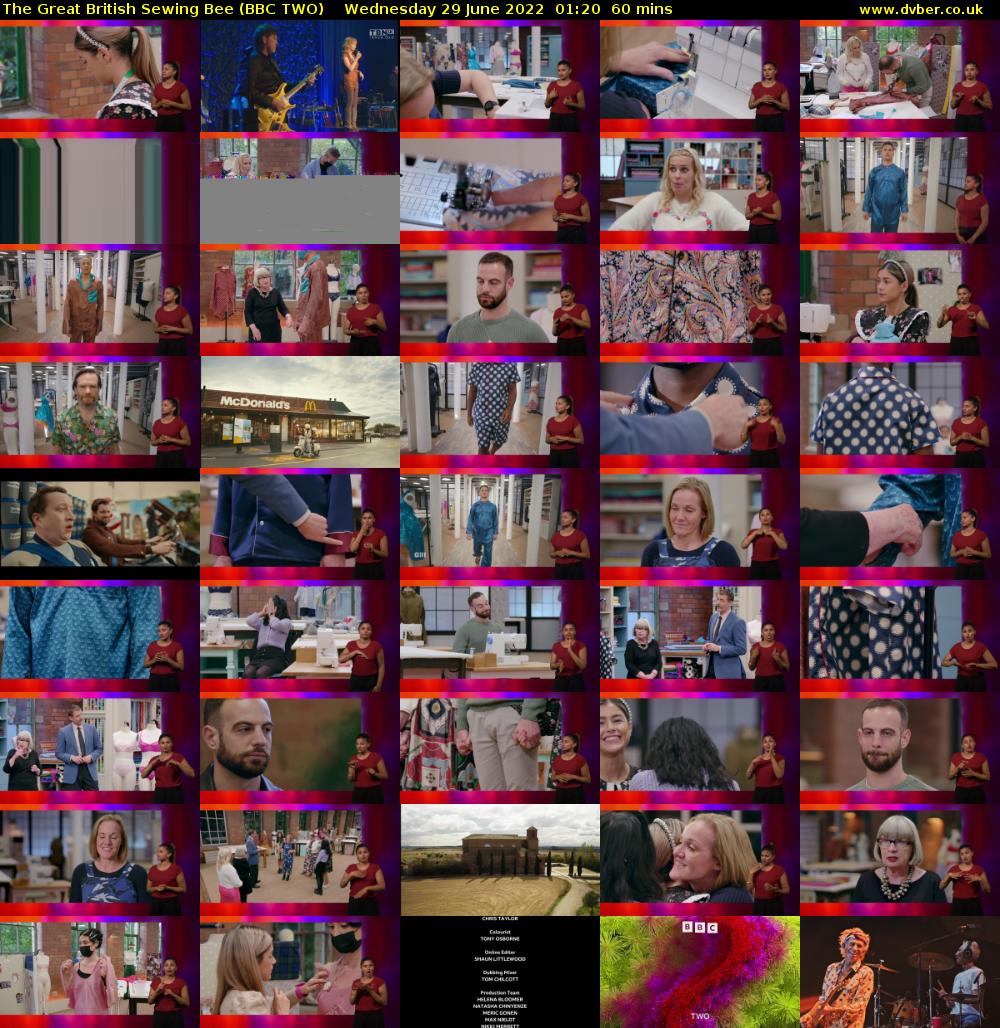 The Great British Sewing Bee (BBC TWO) Wednesday 29 June 2022 01:20 - 02:20