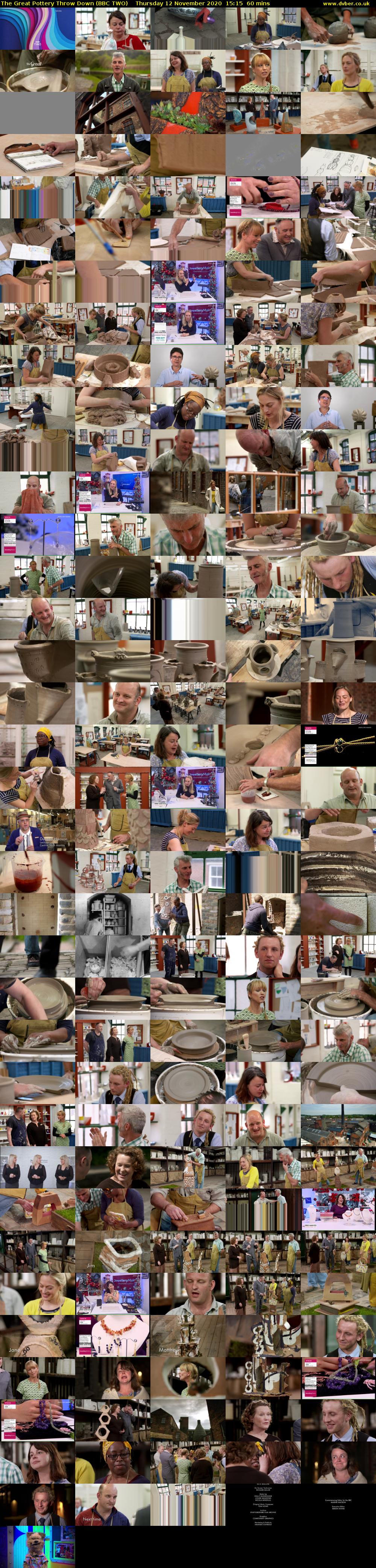 The Great Pottery Throw Down (BBC TWO) Thursday 12 November 2020 15:15 - 16:15