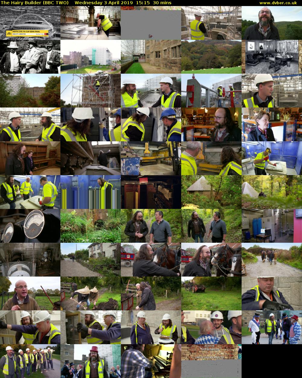 The Hairy Builder (BBC TWO) Wednesday 3 April 2019 15:15 - 15:45