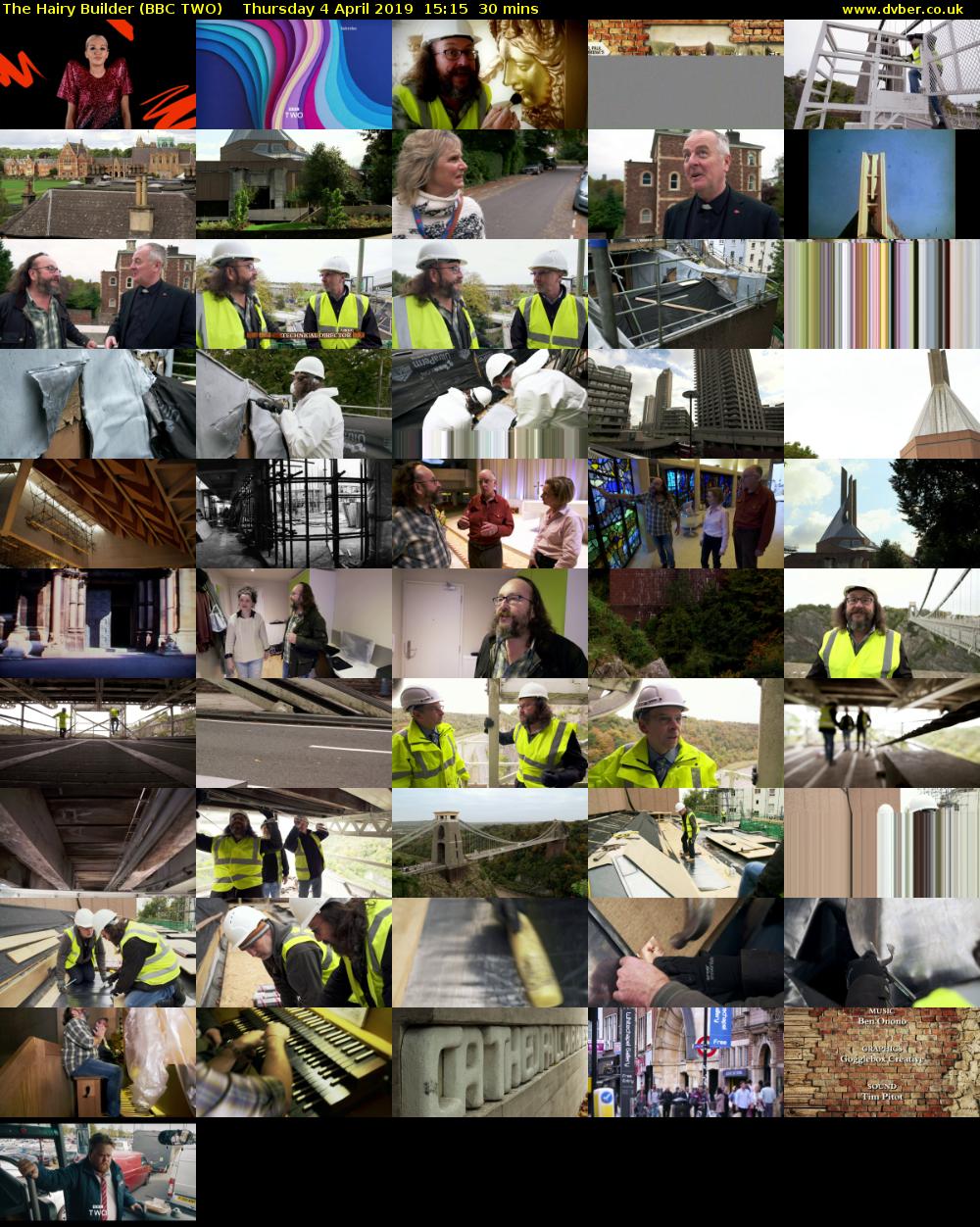 The Hairy Builder (BBC TWO) Thursday 4 April 2019 15:15 - 15:45