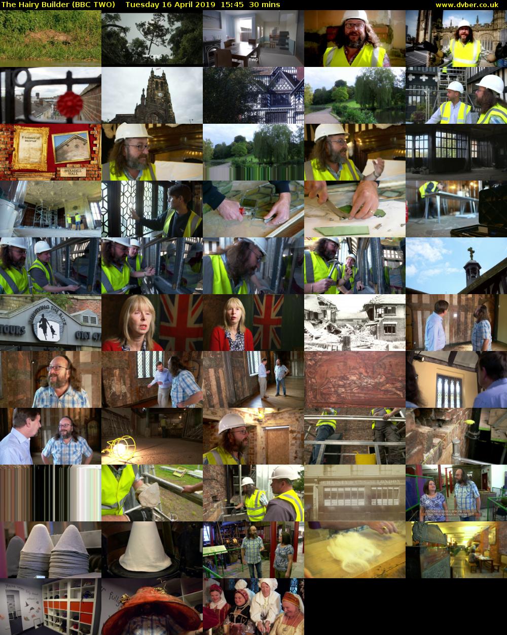 The Hairy Builder (BBC TWO) Tuesday 16 April 2019 15:45 - 16:15