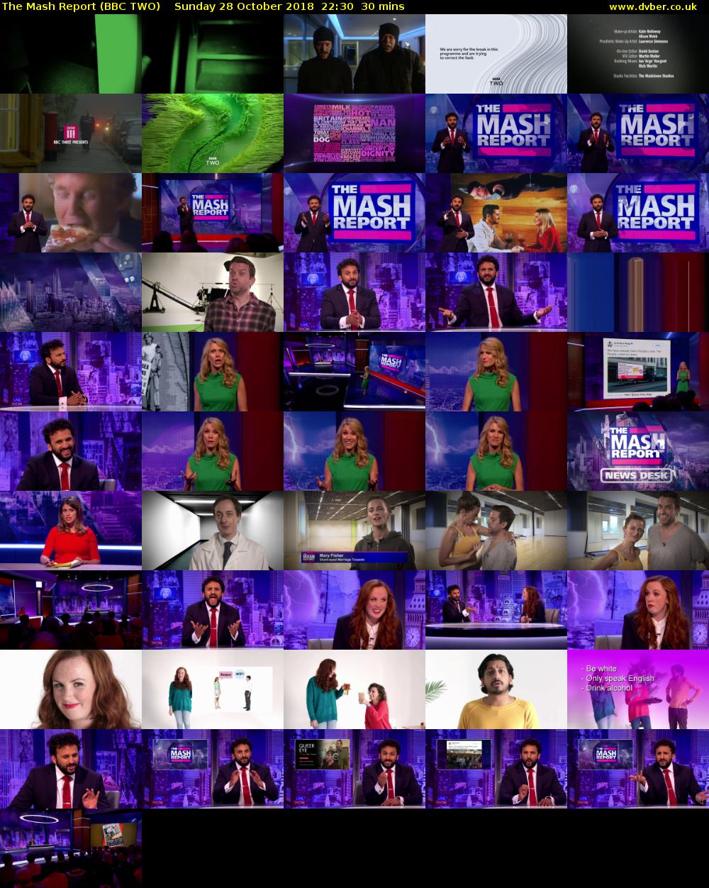 The Mash Report (BBC TWO) Sunday 28 October 2018 22:30 - 23:00