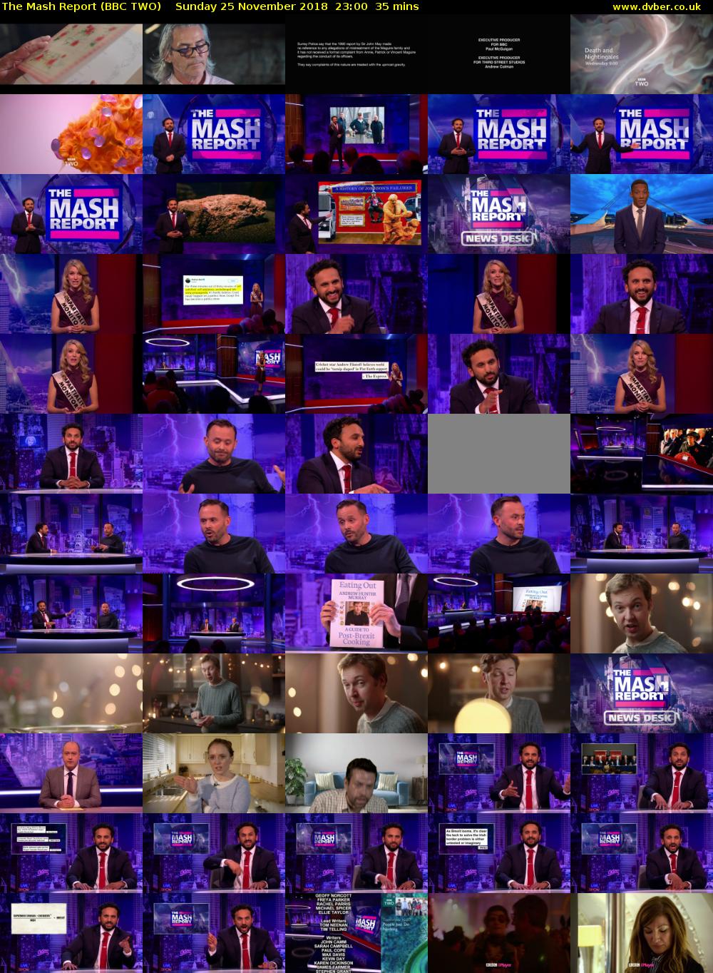 The Mash Report (BBC TWO) Sunday 25 November 2018 23:00 - 23:35