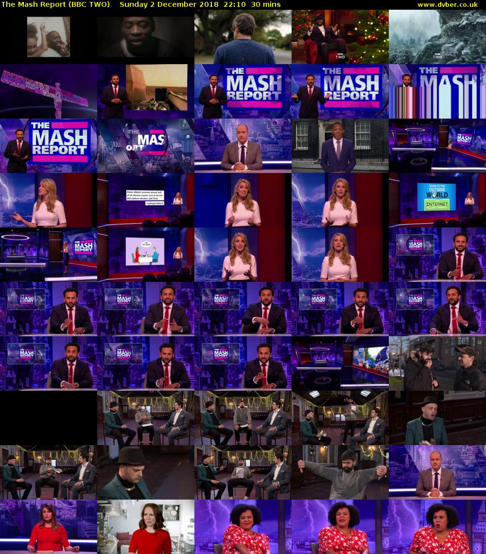 The Mash Report (BBC TWO) Sunday 2 December 2018 22:10 - 22:40