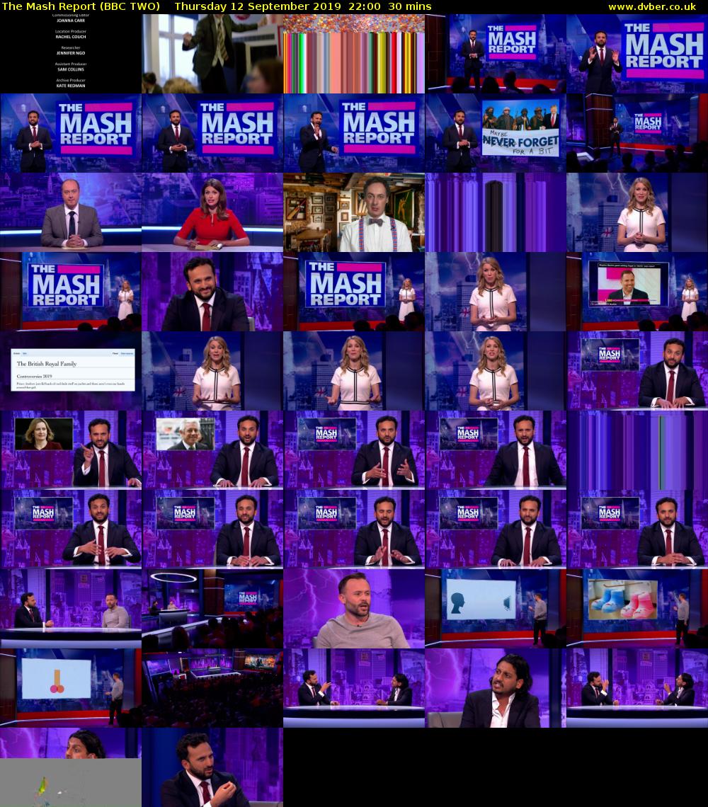 The Mash Report (BBC TWO) Thursday 12 September 2019 22:00 - 22:30