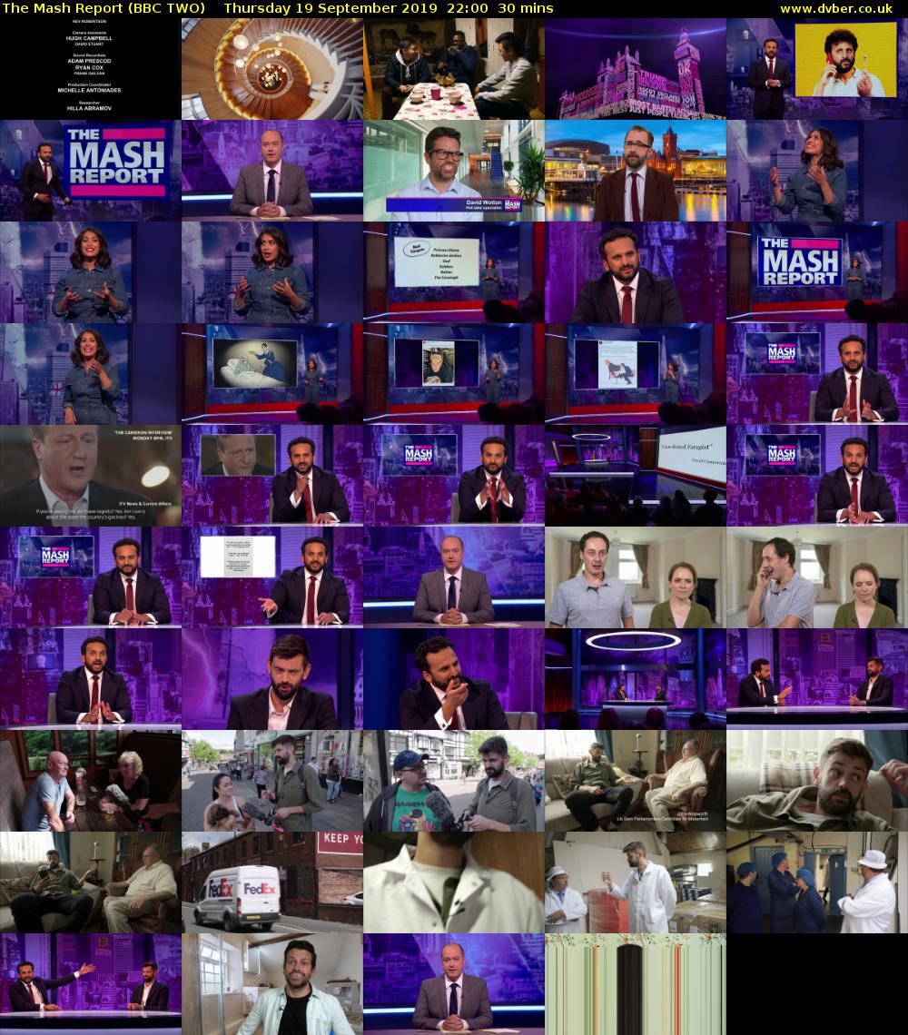The Mash Report (BBC TWO) Thursday 19 September 2019 22:00 - 22:30