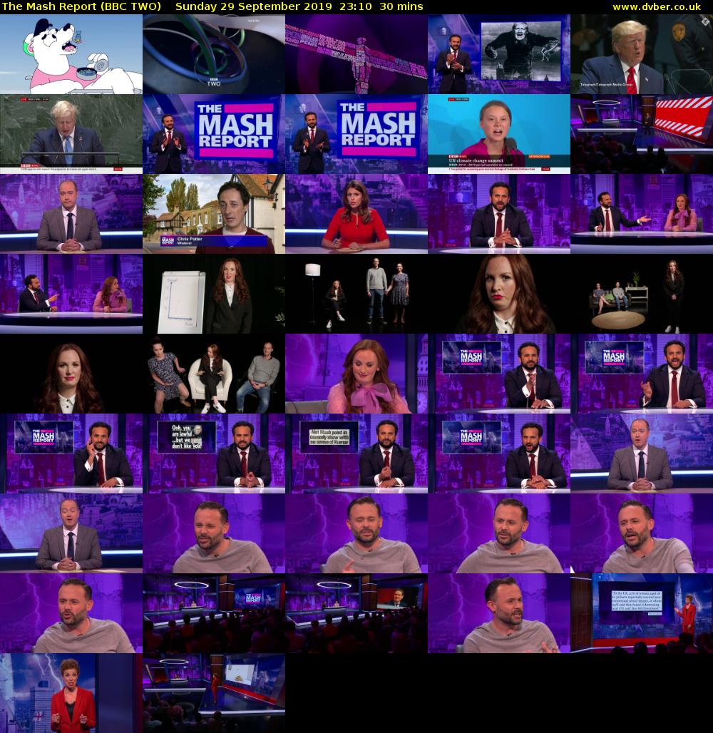 The Mash Report (BBC TWO) Sunday 29 September 2019 23:10 - 23:40
