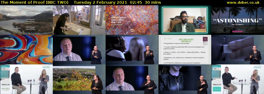 The Moment of Proof (BBC TWO) Tuesday 2 February 2021 02:45 - 03:15