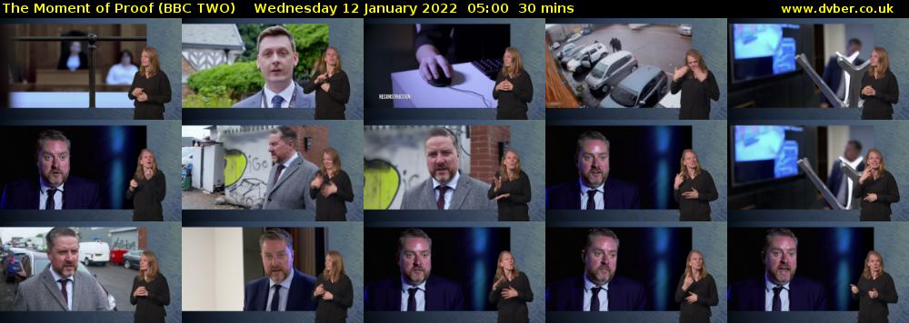 The Moment of Proof (BBC TWO) Wednesday 12 January 2022 05:00 - 05:30