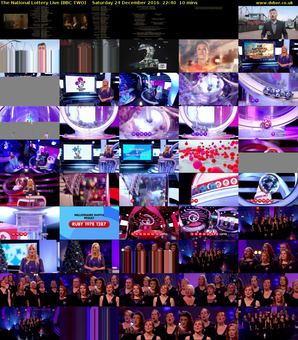 The National Lottery Live (BBC TWO) Saturday 24 December 2016 22:40 - 22:50