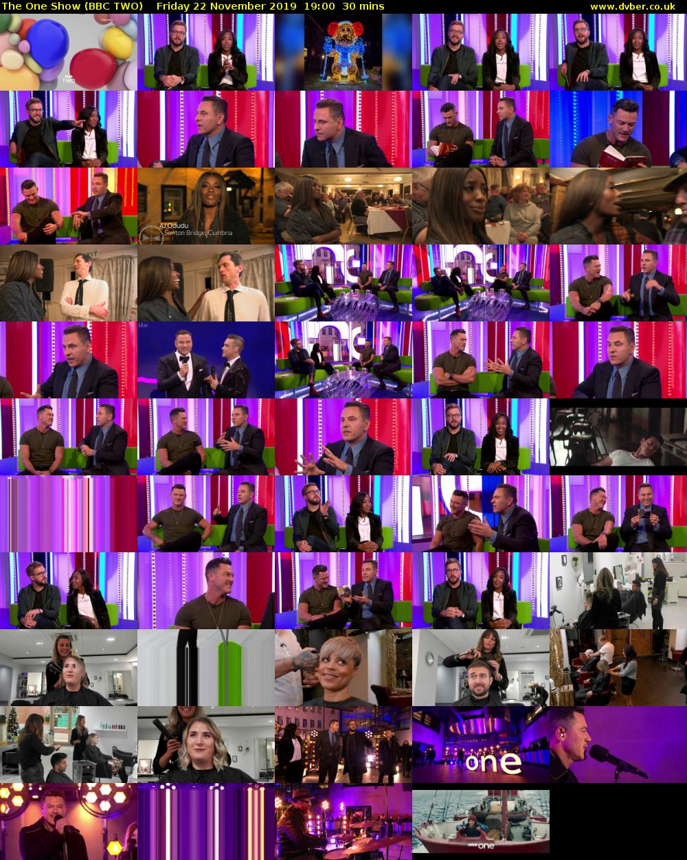 The One Show (BBC TWO) Friday 22 November 2019 19:00 - 19:30