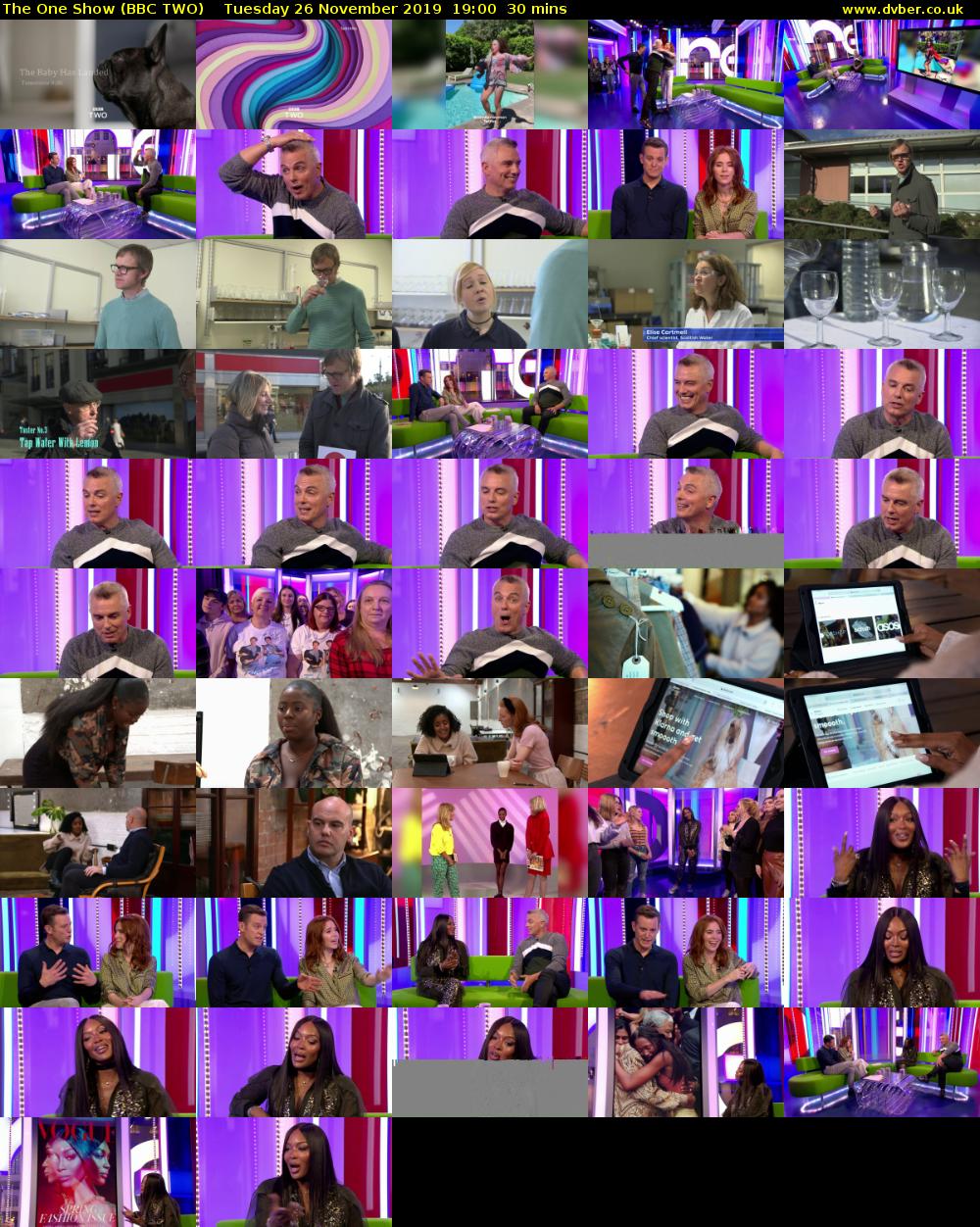 The One Show (BBC TWO) Tuesday 26 November 2019 19:00 - 19:30