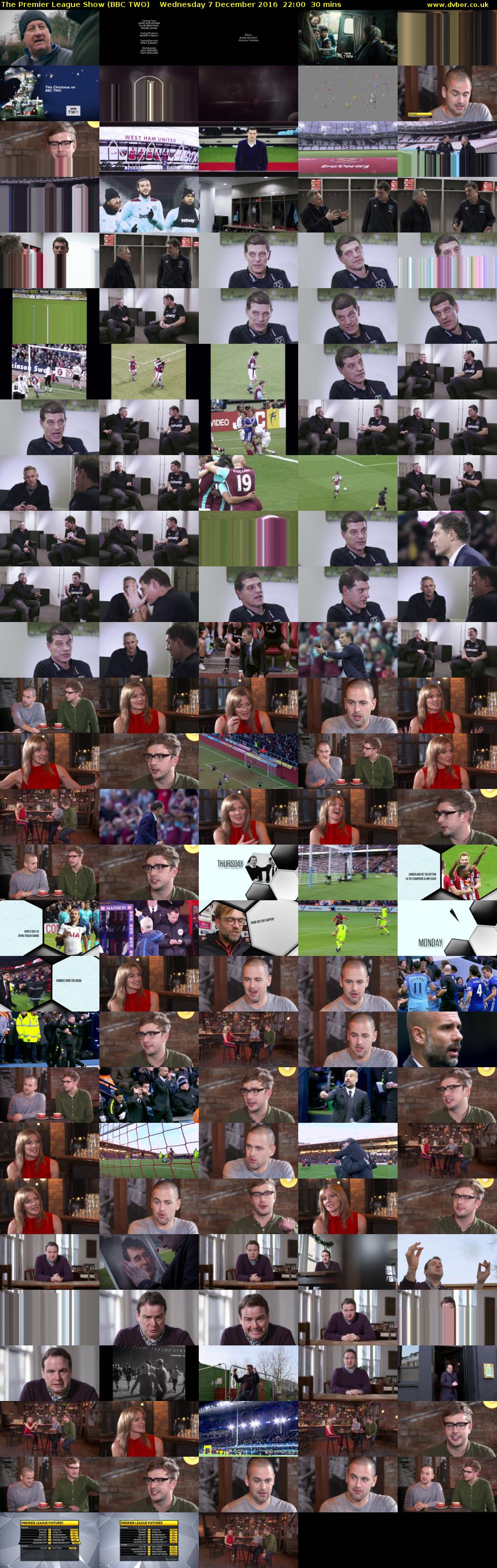 The Premier League Show (BBC TWO) Wednesday 7 December 2016 22:00 - 22:30