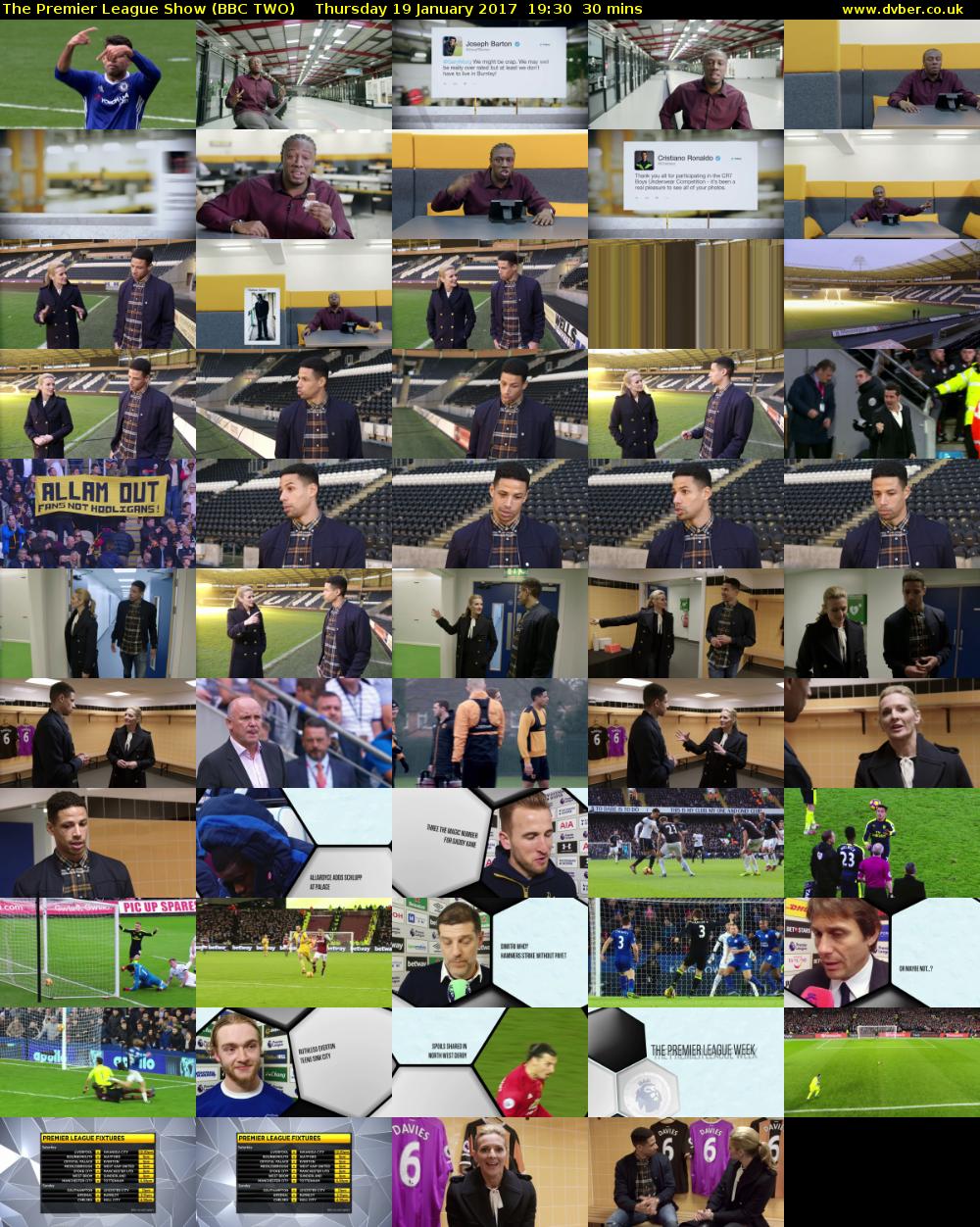 The Premier League Show (BBC TWO) Thursday 19 January 2017 19:30 - 20:00