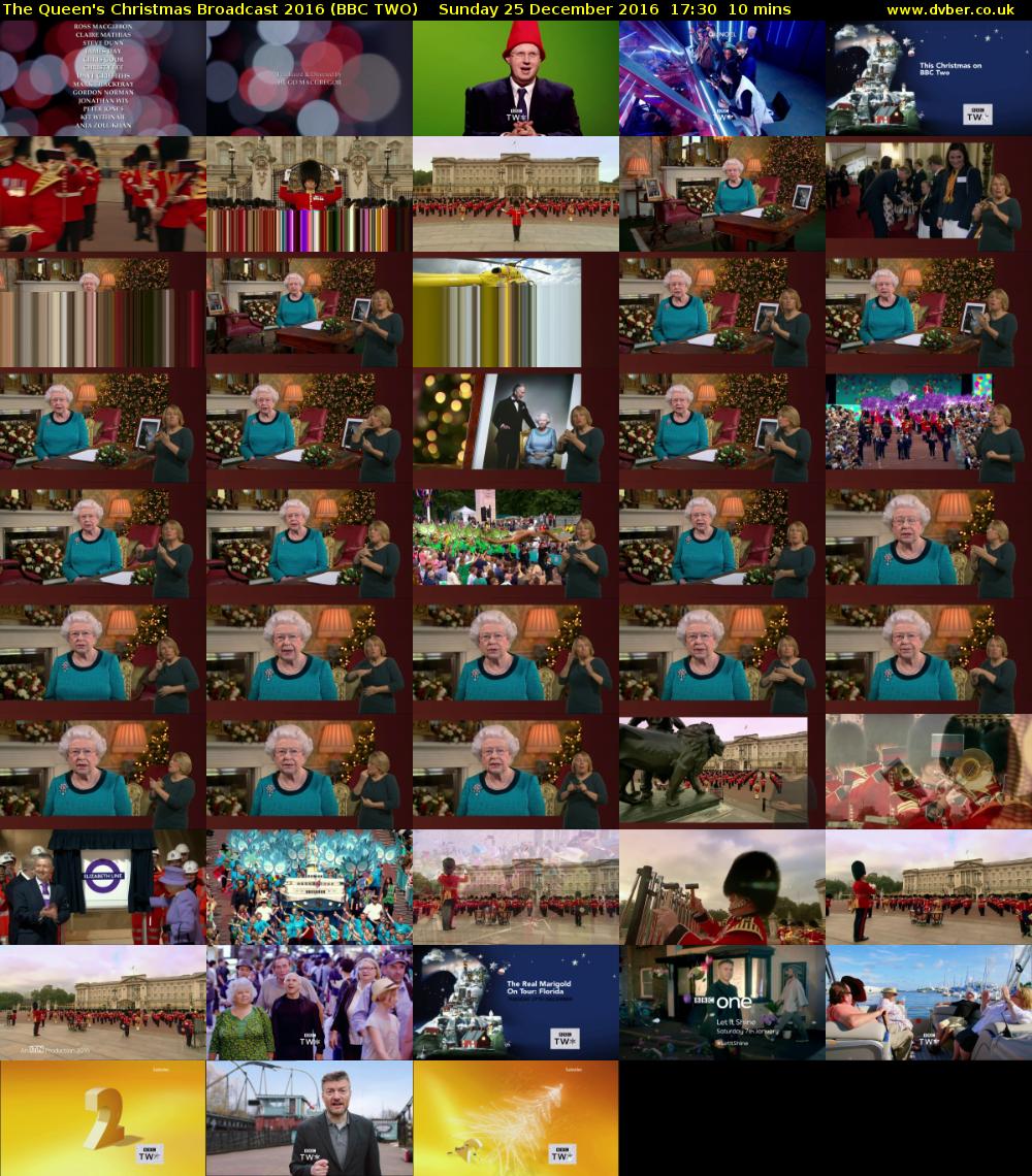 The Queen's Christmas Broadcast 2016 (BBC TWO) Sunday 25 December 2016 17:30 - 17:40