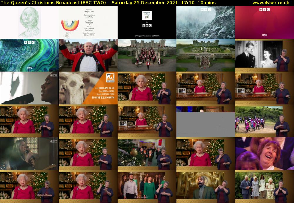 The Queen's Christmas Broadcast (BBC TWO) Saturday 25 December 2021 17:10 - 17:20
