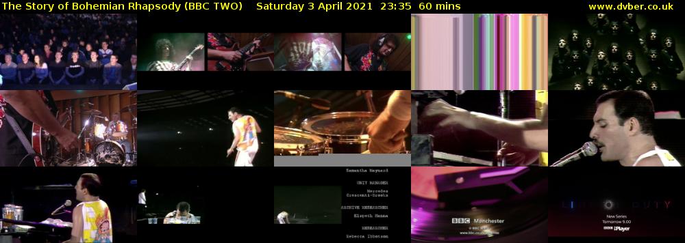 The Story of Bohemian Rhapsody (BBC TWO) Saturday 3 April 2021 23:35 - 00:35