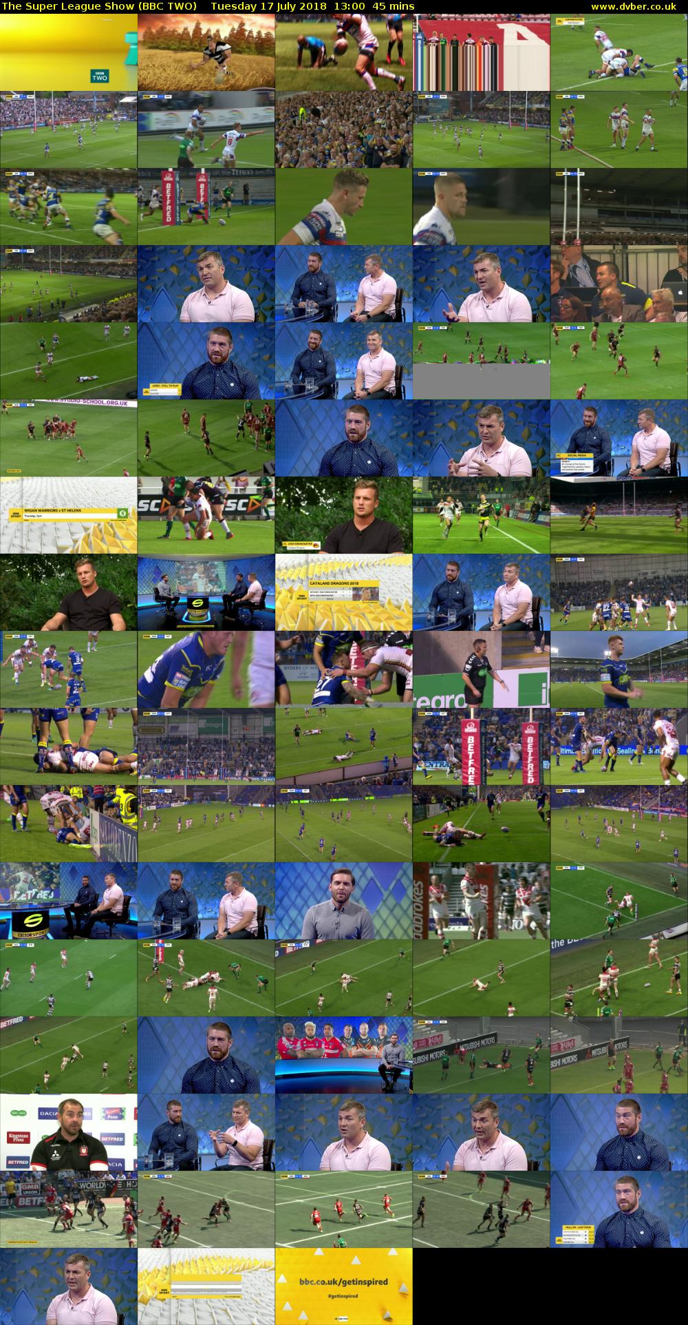 The Super League Show (BBC TWO) Tuesday 17 July 2018 13:00 - 13:45
