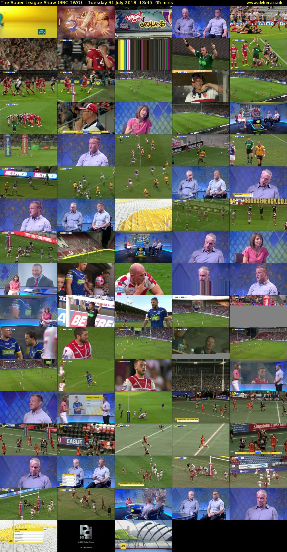 The Super League Show (BBC TWO) Tuesday 31 July 2018 13:45 - 14:30