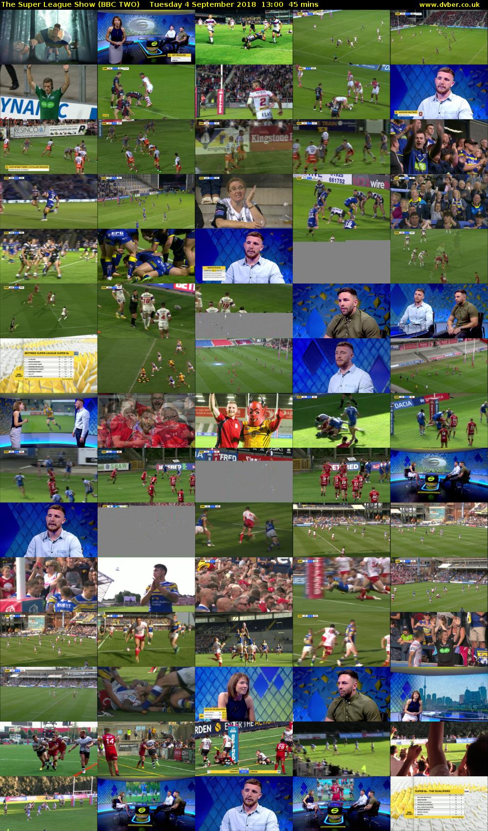 The Super League Show (BBC TWO) Tuesday 4 September 2018 13:00 - 13:45