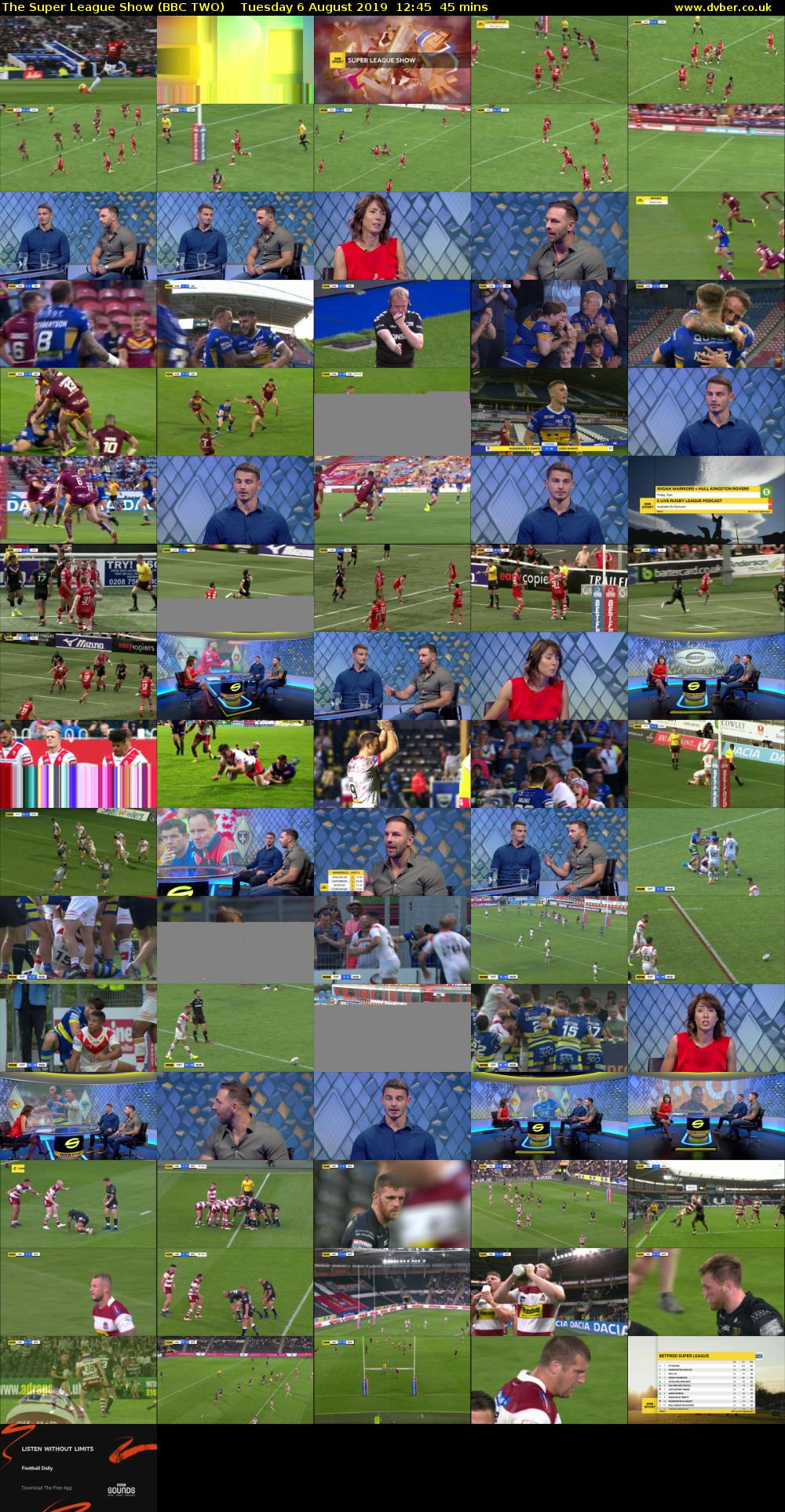 The Super League Show (BBC TWO) Tuesday 6 August 2019 12:45 - 13:30
