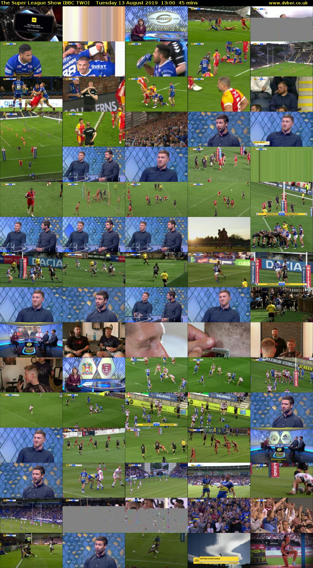 The Super League Show (BBC TWO) Tuesday 13 August 2019 13:00 - 13:45