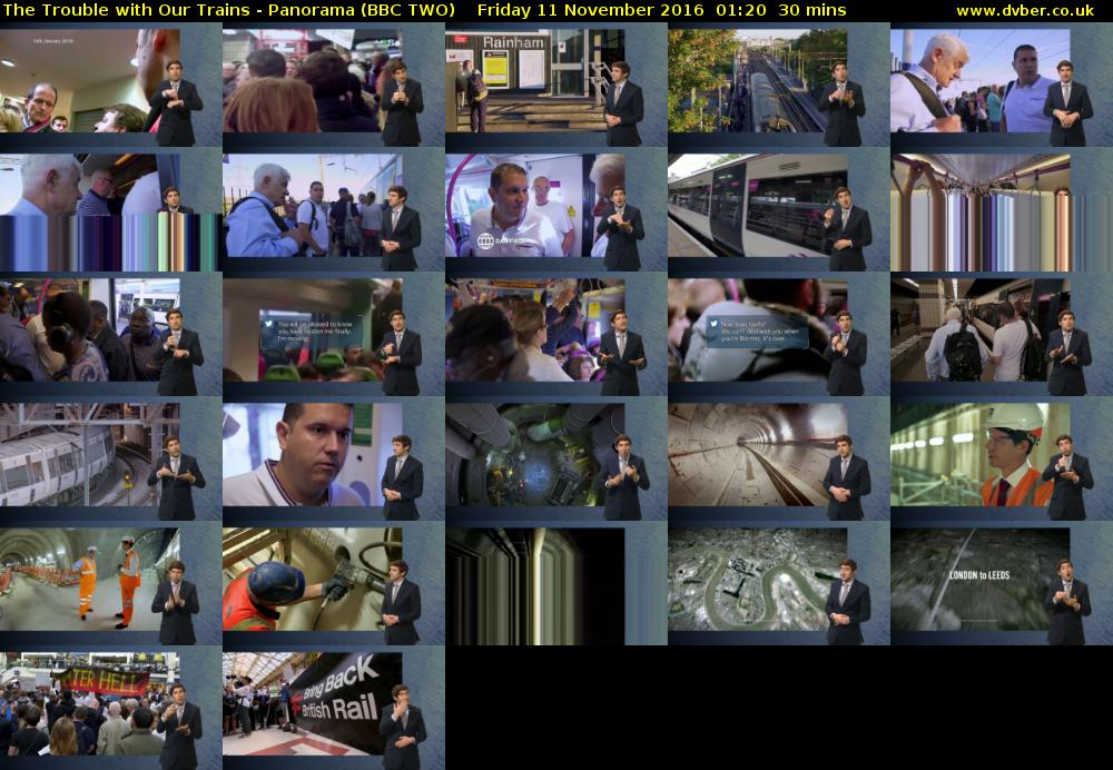 The Trouble with Our Trains - Panorama (BBC TWO) Friday 11 November 2016 01:20 - 01:50