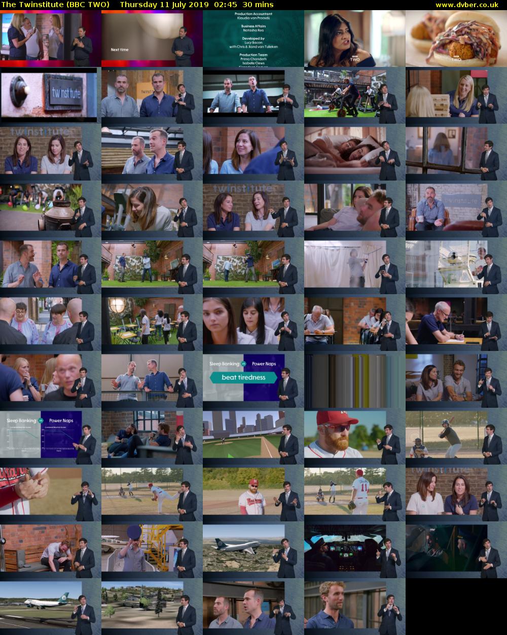The Twinstitute (BBC TWO) Thursday 11 July 2019 02:45 - 03:15