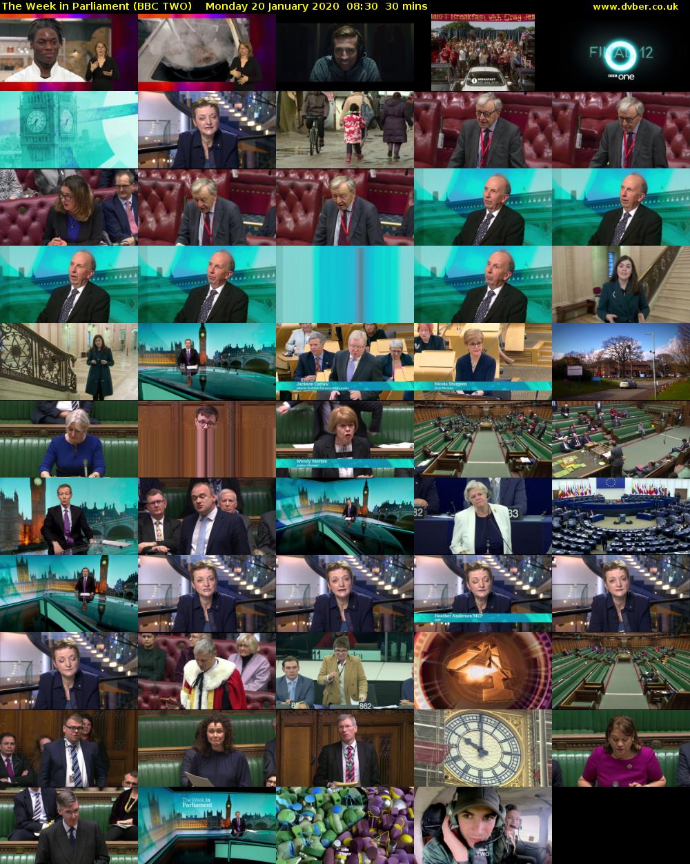 The Week in Parliament (BBC TWO) Monday 20 January 2020 08:30 - 09:00