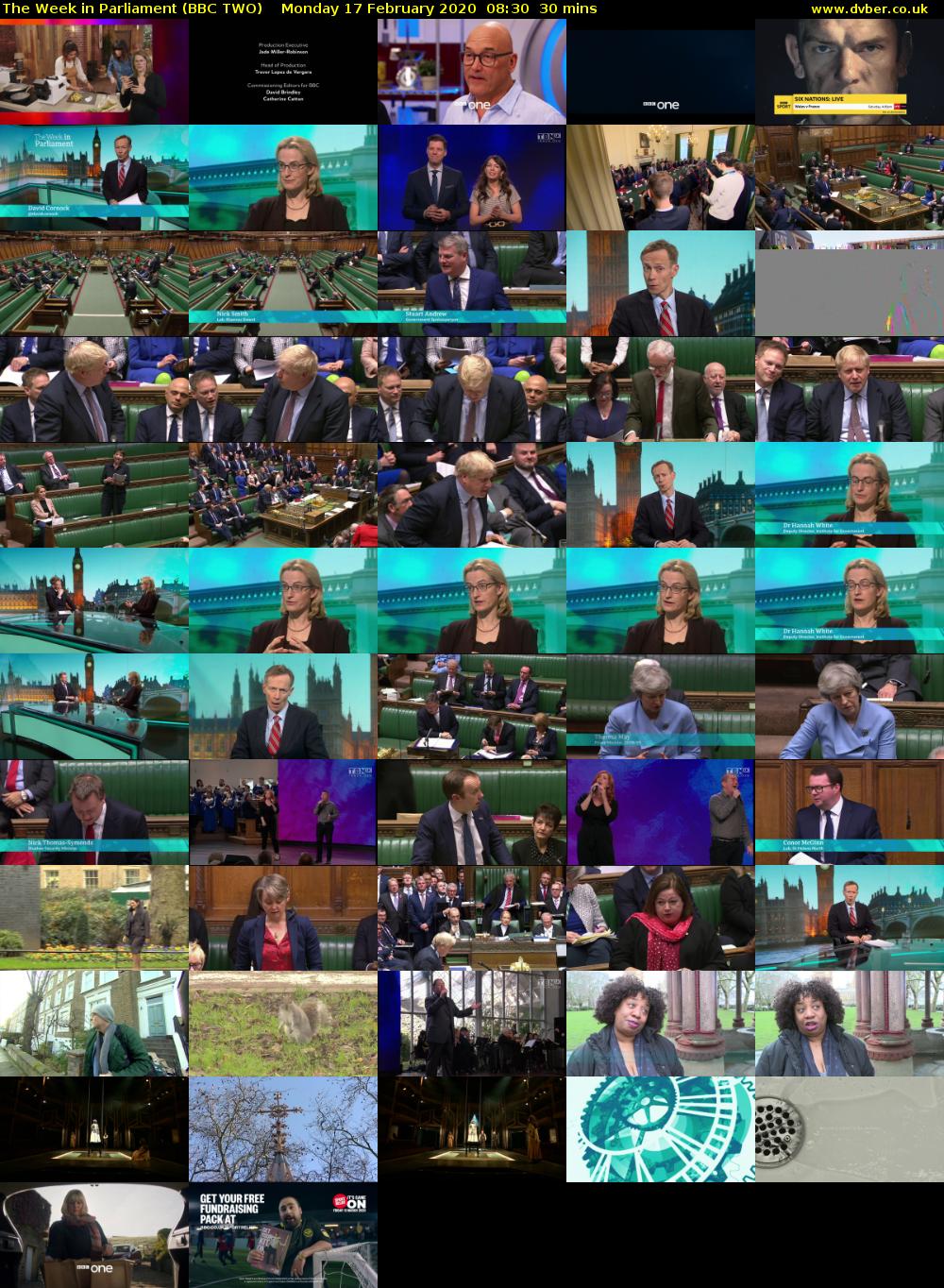 The Week in Parliament (BBC TWO) Monday 17 February 2020 08:30 - 09:00