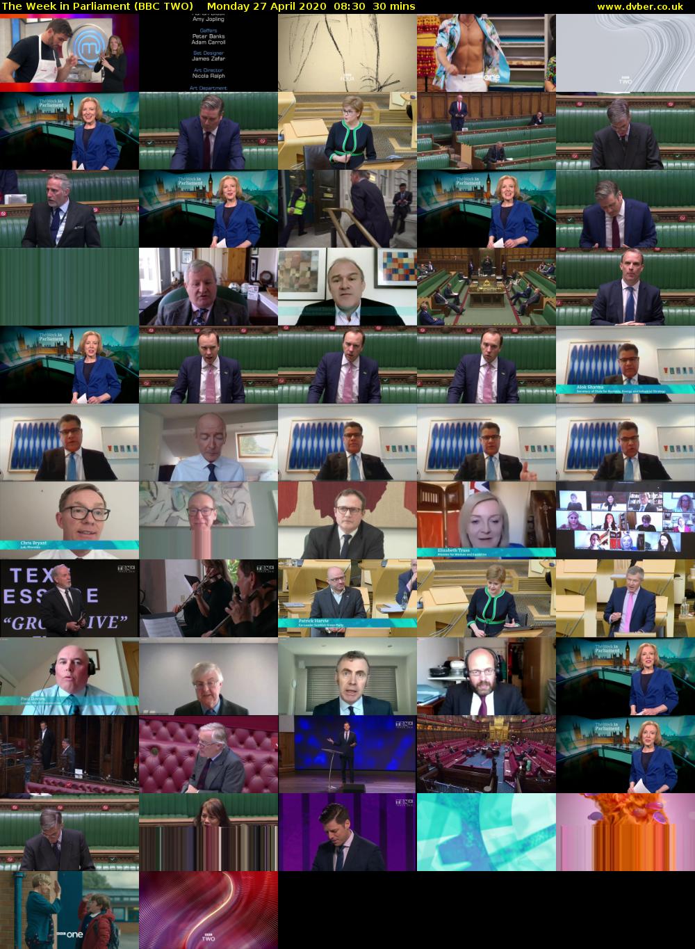 The Week in Parliament (BBC TWO) Monday 27 April 2020 08:30 - 09:00