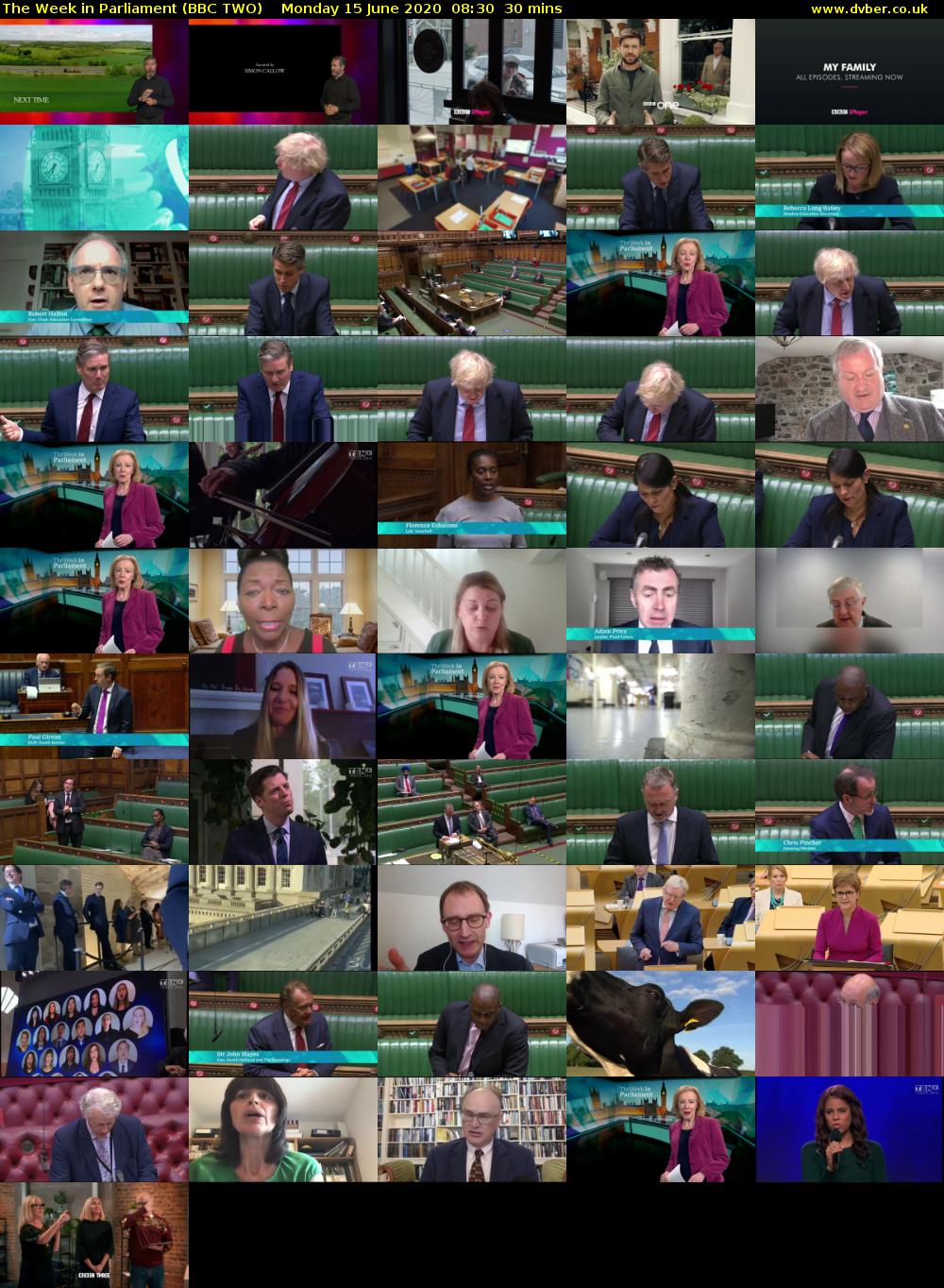The Week in Parliament (BBC TWO) Monday 15 June 2020 08:30 - 09:00