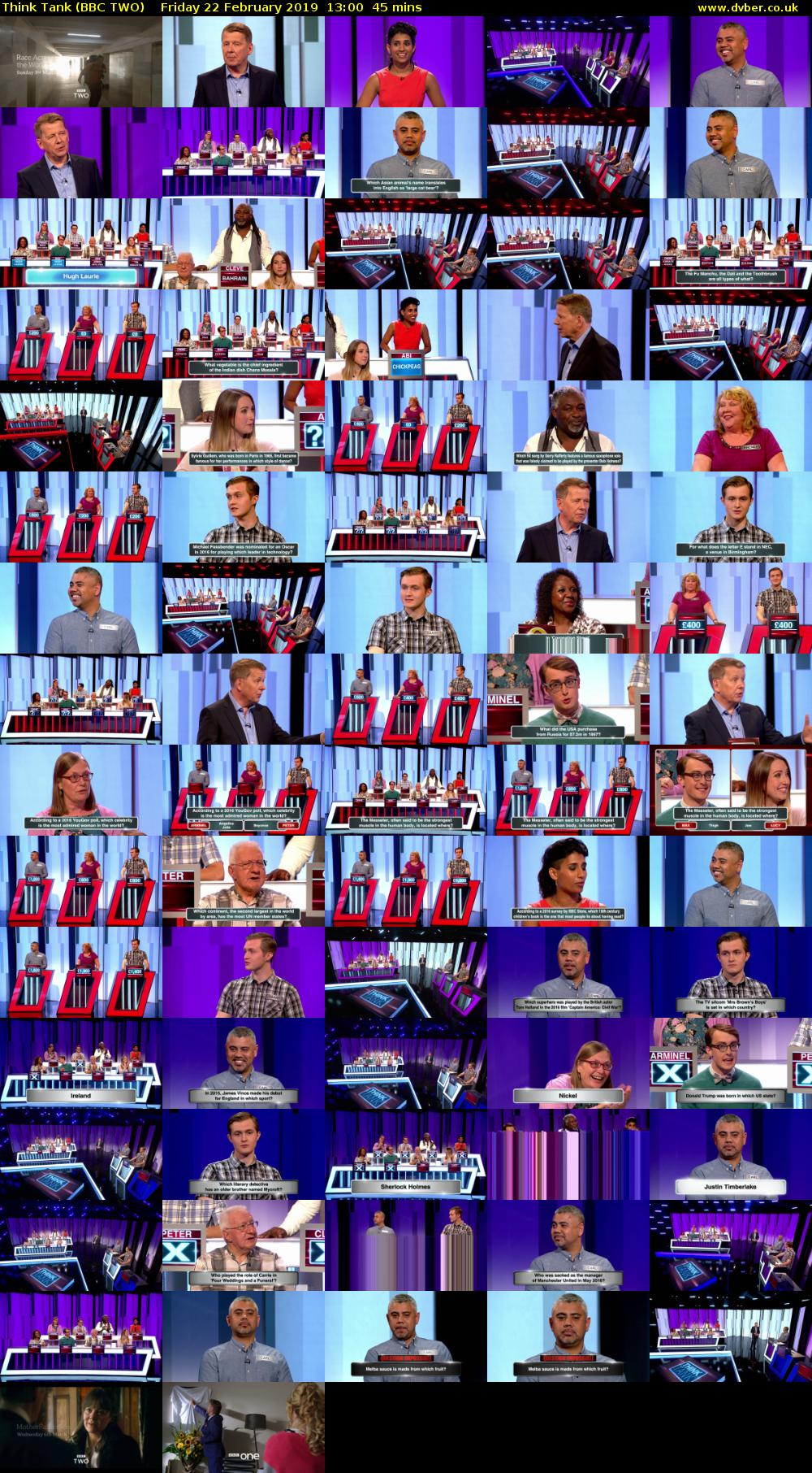 Think Tank (BBC TWO) Friday 22 February 2019 13:00 - 13:45
