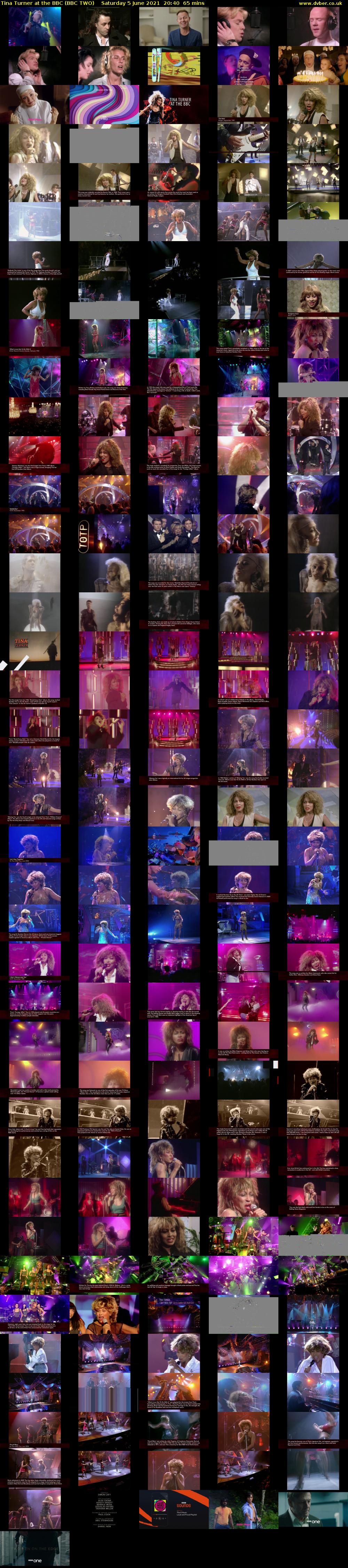 Tina Turner at the BBC (BBC TWO) Saturday 5 June 2021 20:40 - 21:45