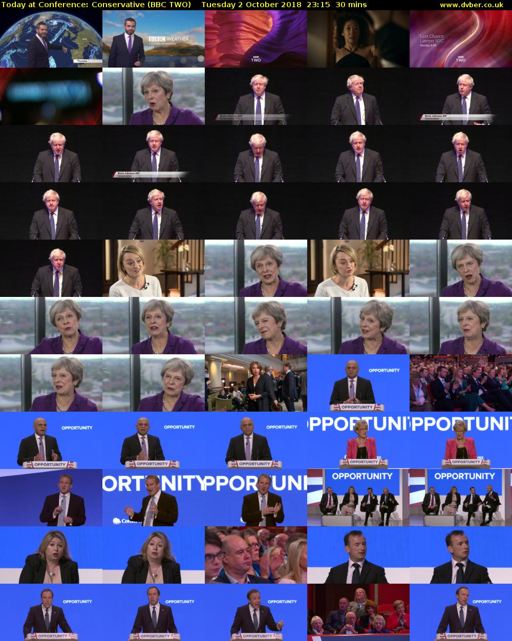 Today at Conference: Conservative (BBC TWO) Tuesday 2 October 2018 23:15 - 23:45